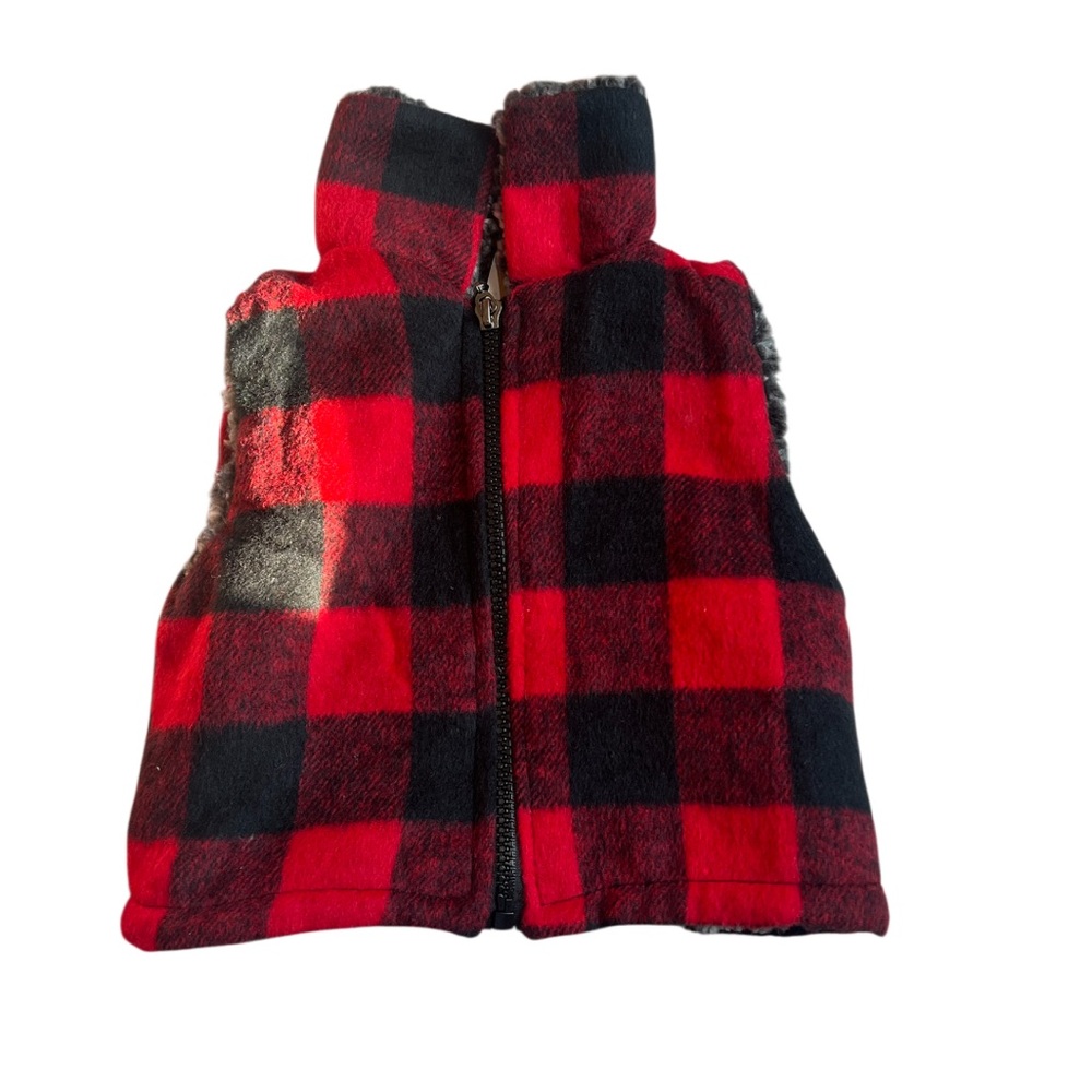 (NWT) Kids Red and Black Checkered Vest 2/3T